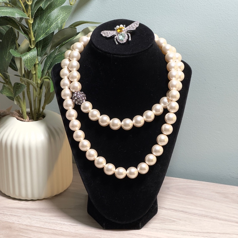 Chico’s Tristan Pearl and Pavé Crystal Bead Necklace